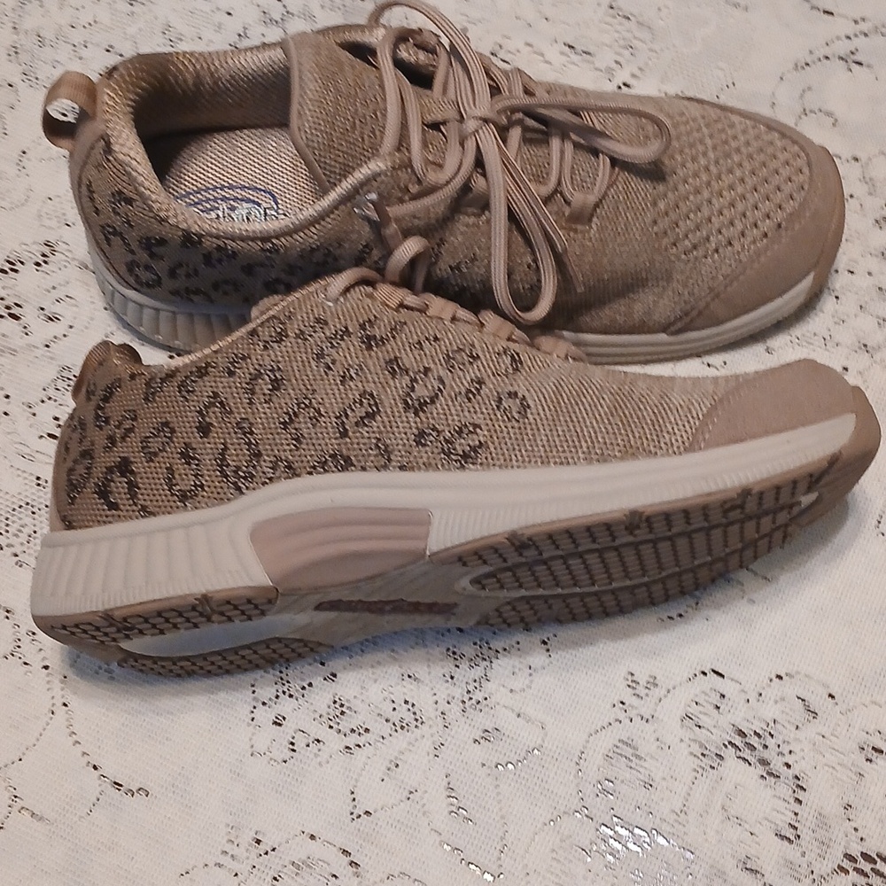Orthofeet Taupe Knit Comfort Slip-On Shoe sz. 9X-Wide - Picture 5 of 6